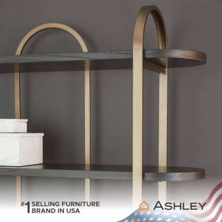 ชั้นวางของโล่ง 5 ชั้น ASHLEY FURNITURE HOMESTORE รุ่น BRENTMOUR สีทองวินเทจ_3