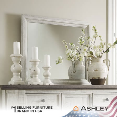 กระจกตั้งโต๊ะ ASHLEY FURNITURE HOMESTORE รุ่น HAVALANCE/101x84 สีขาววินเทจ_3