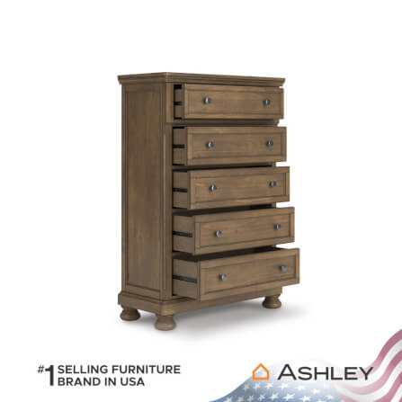 ตู้ลิ้นชัก 5 ลิ้นชัก ASHLEY FURNITURE HOMESTORE รุ่น VANDENMORE/100 สีน้ำตาล_3
