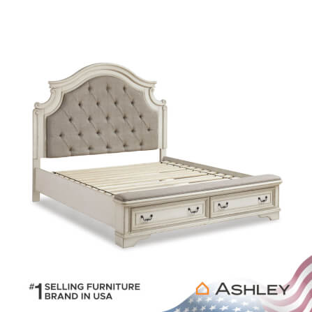 เตียงนอนขนาด 6 ฟุต ASHLEY FURNITURE HOMESTORE รุ่น REALYN/180 สีขาววินเทจ_3