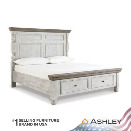 เตียงนอนขนาด 6 ฟุต ASHLEY FURNITURE HOMESTORE รุ่น HAVALANCE/180 สีขาววินเทจ_3