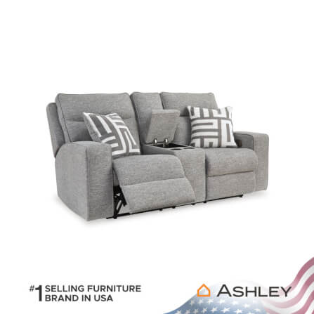 โซฟาปรับเอนไฟฟ้า 2 ที่นั่งพร้อมที่วางแขน ASHLEY FURNITURE HOMESTORE รุ่น BISCOE/2RRM สีเทาอ่อน_3