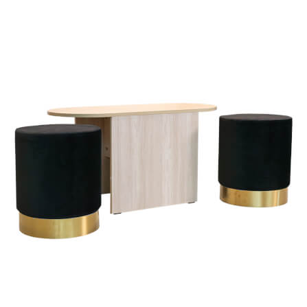 ชุดโต๊ะกลางพร้อมเก้าอี้สตูล RINA HEY รุ่น PICCO/90 สีดำ_4