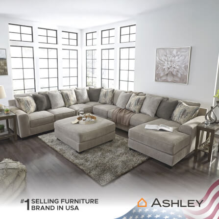 โซฟาตัว L ด้านขวา ASHLEY FURNITURE HOMESTORE รุ่น ARDSLEY/R สีน้ำตาลอ่อน_4
