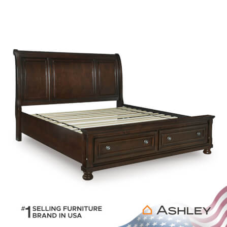 เตียงนอนขนาด 6 ฟุต ASHLEY FURNITURE HOMESTORE รุ่น PORTER/180 สีน้ำตาล_4