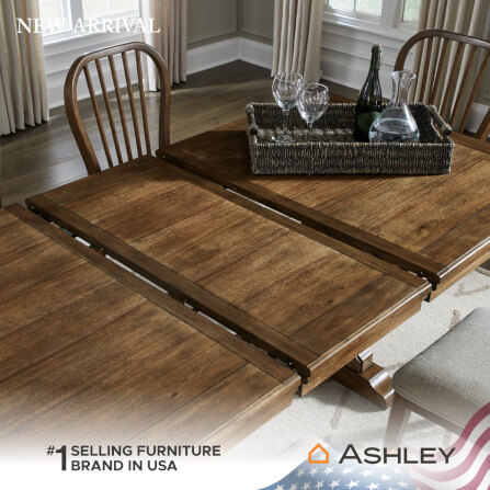 โต๊ะอาหาร ปรับขนาดได้ ASHLEY FURNITURE HOMESTORE รุ่น STURLAYNE/172-218 สีน้ำตาล_4