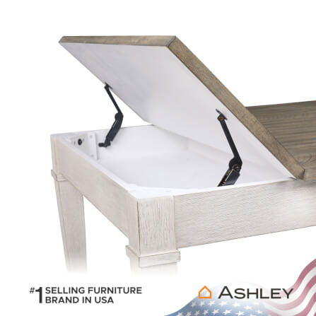 โต๊ะอาหารพร้อมลิฟท์ท็อป ASHLEY FURNITURE HOMESTORE รุ่น SKEMPTON/167 สีขาววินเทจ_4