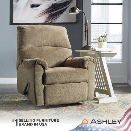 โซฟาปรับเอนนอน 1 ที่นั่ง ASHLEY FURNITURE HOMESTORE รุ่น NERVIANO/1R สีน้ำตาล_4