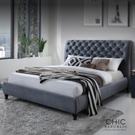 เตียง 6 ฟุต CHIC REPUBLIC รุ่น KINKAT/180 สีเทาเข้ม_5