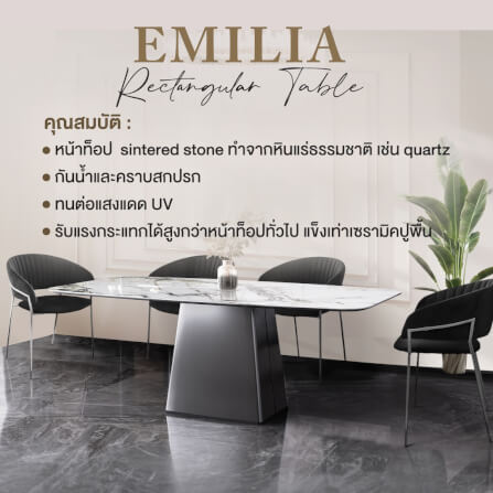 โต๊ะอาหาร CHIC REPUBLIC รุ่น EMILIA RECTANGULAR-RG/220 สีขาวซัมเมอร์_5