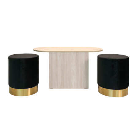 ชุดโต๊ะกลางพร้อมเก้าอี้สตูล RINA HEY รุ่น PICCO/90 สีดำ_5