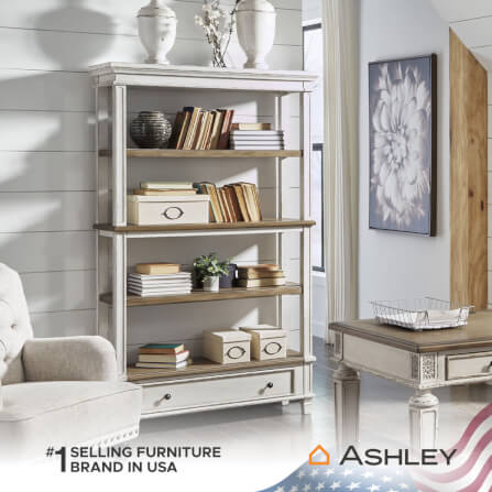 ชั้นวางของโล่ง 4 ชั้น 1 ลิ้นชัก ASHLEY FURNITURE HOMESTORE รุ่น REALYN สีขาววินเทจ_5