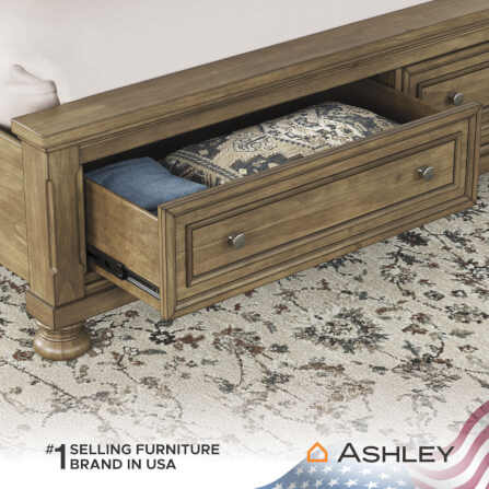 เตียง 6 ฟุต ASHLEY FURNITURE HOMESTORE รุ่น VANDENMORE/180 สีน้ำตาล_5