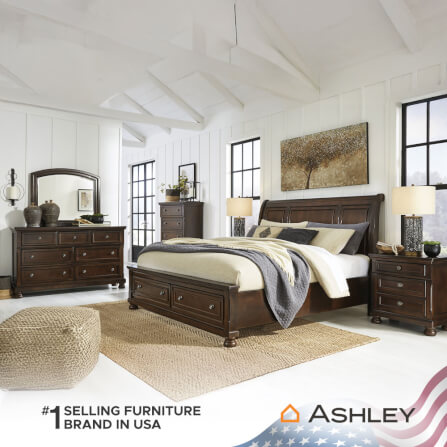 เตียงนอนขนาด 6 ฟุต ASHLEY FURNITURE HOMESTORE รุ่น PORTER/180 สีน้ำตาล_5