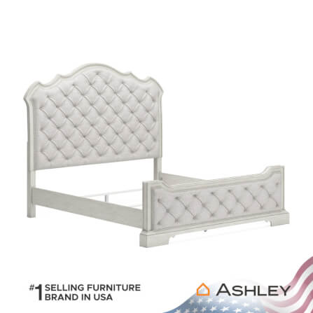 เตียงนอนขนาด 6 ฟุต ASHLEY FURNITURE HOMESTORE รุ่น ARLENDYNE/180 สีขาววินเทจ_5