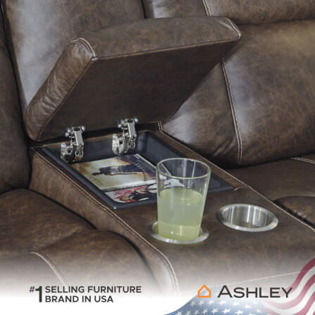 โซฟาปรับเอนไฟฟ้า 2 ที่นั่งพร้อมที่วางแขน ASHLEY FURNITURE HOMESTORE รุ่น WURSTROW/2RRM สีน้ำตาล_5