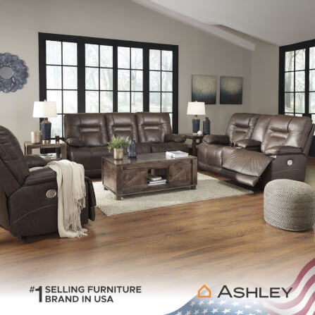 โซฟาปรับเอนไฟฟ้า 3 ที่นั่ง พร้อมพนักพิงศีรษะปรับได้ ASHLEY FURNITURE HOMESTORE รุ่น WURSTROW/3RRM สีน้ำตาล_5