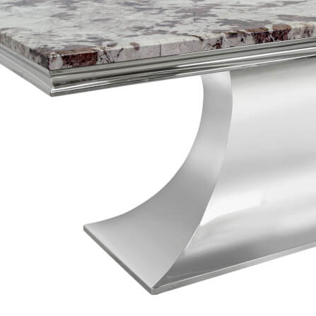 โต๊ะอาหารหินอ่อนสังเคราะห์ CHIC REPUBLIC รุ่น HERNANDEZ-CH/180 MARBLE สีขาวและเทา_5