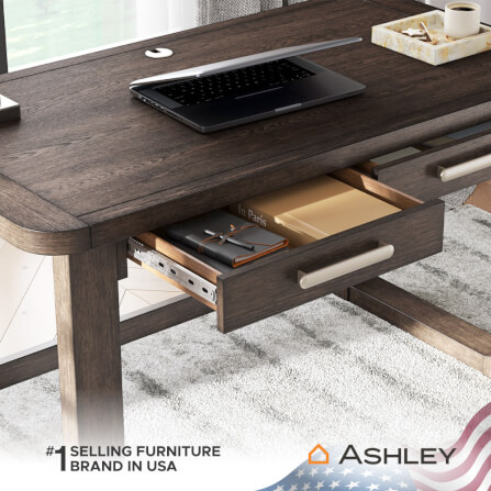 โต๊ะทำงาน ASHLEY FURNITURE HOMESTORE รุ่น BRECKINGTON/142 สีน้ำตาลเข้ม_6