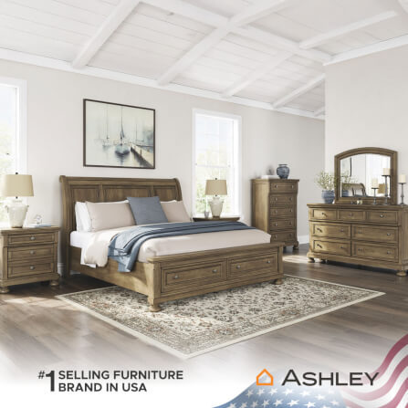 เตียง 6 ฟุต ASHLEY FURNITURE HOMESTORE รุ่น VANDENMORE/180 สีน้ำตาล_6