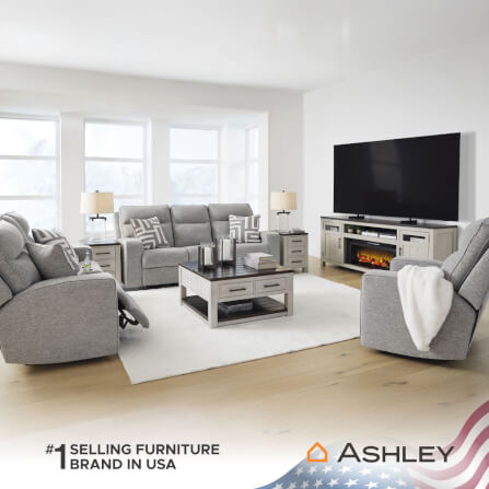 โซฟาปรับเอนไฟฟ้า 3 ที่นั่ง พร้อมพนักพิงศีรษะปรับได้ ASHLEY FURNITURE HOMESTORE รุ่น BISCOE/3RRM สีเทาอ่อน_6