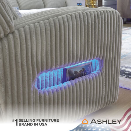 โซฟาปรับเอนไฟฟ้า 2 ที่นั่งพร้อมที่วางแขน ASHLEY FURNITURE HOMESTORE รุ่น TWINBROOKE/2RRM สีเทาอ่อน_6