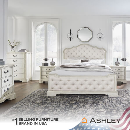 เตียงนอนขนาด 6 ฟุต ASHLEY FURNITURE HOMESTORE รุ่น ARLENDYNE/180 สีขาววินเทจ_7