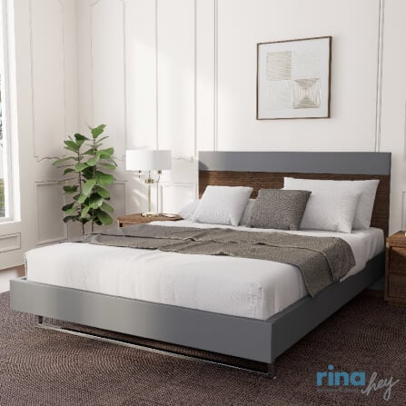 เตียง 5 ฟุต  RINA HEY  รุ่น COOPER/150 สีวอลนัทและเทา_6