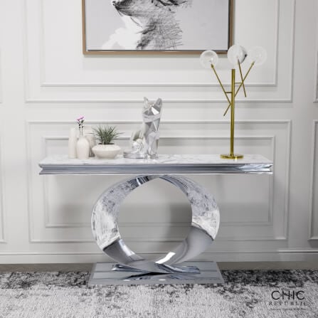 โต๊ะคอนโซล CHIC REPUBLIC รุ่น MENDIOLA-CH/140 MARBLE สีขาว_7