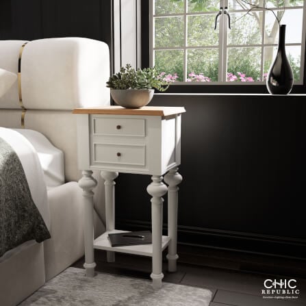 ตู้ข้างเตียง CHIC REPUBLIC รุ่น LEGENDE สีขาววินเทจ_5