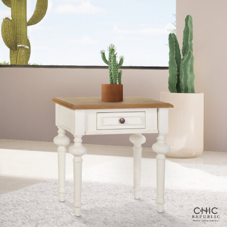 โต๊ะข้าง CHIC REPUBLIC รุ่น LEGENDE/50 สีขาววินเทจ_6