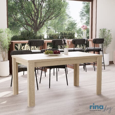 โต๊ะอาหาร  RINA HEY รุ่น COMODO/150 สีน้ำตาลอ่อน_7