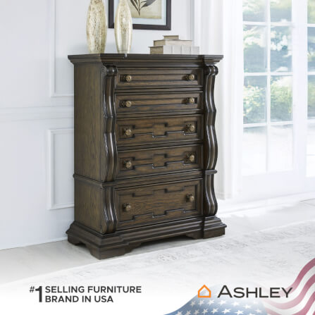 ตู้ลิ้นชัก 5 ลิ้นชัก ASHLEY FURNITURE HOMESTORE รุ่น MAYLEE/110 สีน้ำตาลเข้ม_6