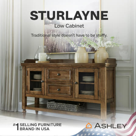 ตู้เตี้ยบานผสม ASHLEY FURNITURE HOMESTORE รุ่น STURLAYNE/142 สีน้ำตาล_8