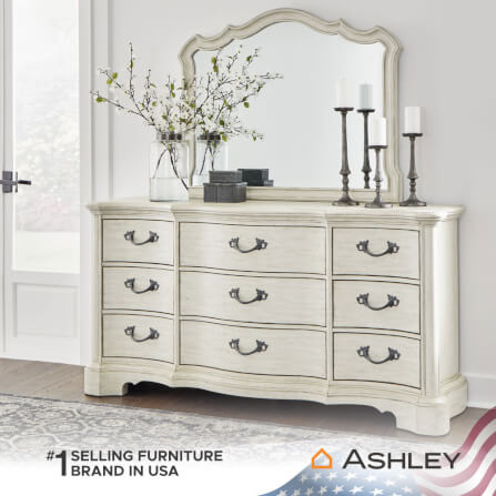 ตู้ลิ้นชัก 9 ลิ้นชัก ASHLEY FURNITURE HOMESTORE รุ่น ARLENDYNE/183 สีขาววินเทจ_8
