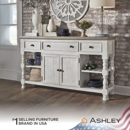 ตู้เตี้ยบานผสม ASHLEY FURNITURE HOMESTORE รุ่น HAVALANCE/170 สีขาววินเทจ_6