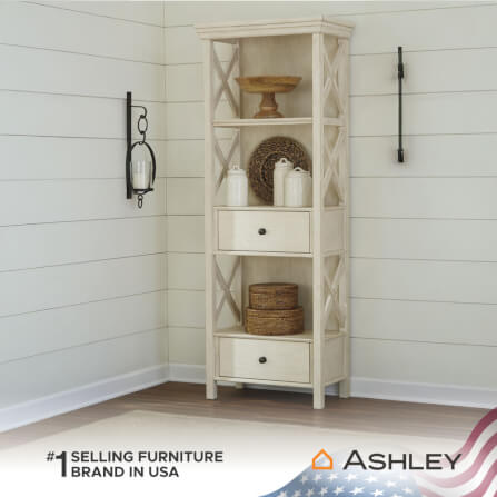 ตู้สูง บานผสม ASHLEY FURNITURE HOMESTORE รุ่น BOLANBURG/64 สีขาววินเทจ_7