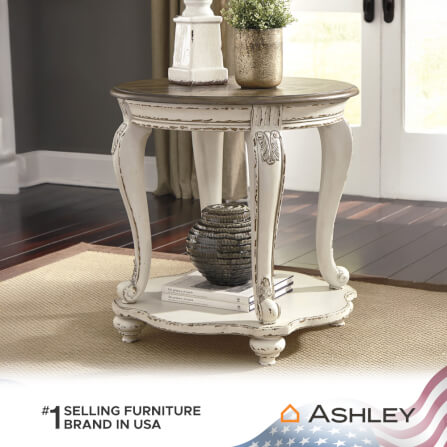 โต๊ะข้าง ASHLEY FURNITURE HOMESTORE รุ่น REALYN/66 สีขาววินเทจ_6
