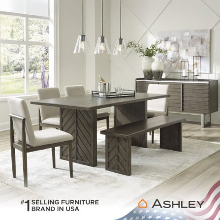 เก้าอี้ทานข้าว ASHLEY FURNITURE HOMESTORE รุ่น ARKENTON สีเบจ_8