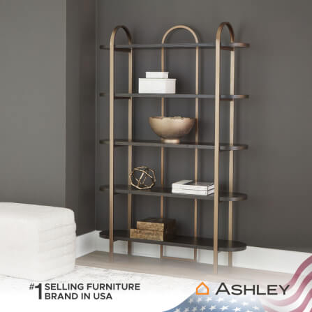 ชั้นวางของโล่ง 5 ชั้น ASHLEY FURNITURE HOMESTORE รุ่น BRENTMOUR สีทองวินเทจ_5