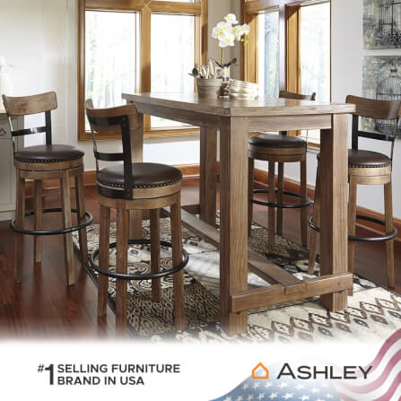 เก้าอี้บาร์หมุนได้ ASHLEY FURNITURE HOMESTORE รุ่น PINNADEL สีน้ำตาล_4