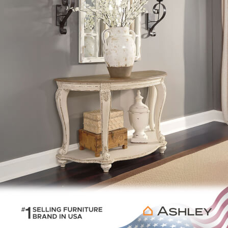 โต๊ะคอนโซล ASHLEY FURNITURE HOMESTORE รุ่น REALYN/121 สีขาววินเทจ_7