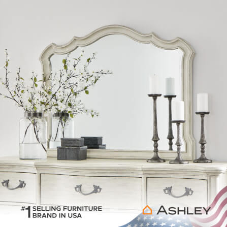 กระจกตั้งโต๊ะ ASHLEY FURNITURE HOMESTORE รุ่น ARLENDYNE/121x98 สีขาววินเทจ_5