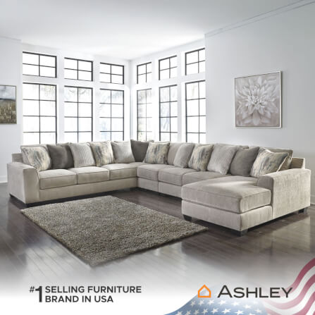 โซฟาตัว L ด้านขวา ASHLEY FURNITURE HOMESTORE รุ่น ARDSLEY/R สีน้ำตาลอ่อน_6