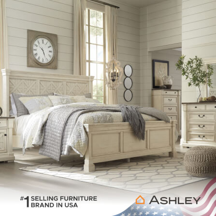 เตียงนอนขนาด 6 ฟุต ASHLEY FURNITURE HOMESTORE รุ่น BOLANBURG/180 สีขาววินเทจ_6
