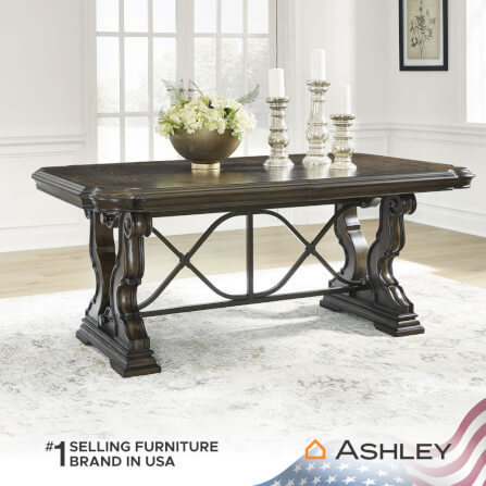 โต๊ะอาหาร ปรับขนาดได้ ASHLEY FURNITURE HOMESTORE รุ่น MAYLEE/183-275 สีน้ำตาลเข้ม_8