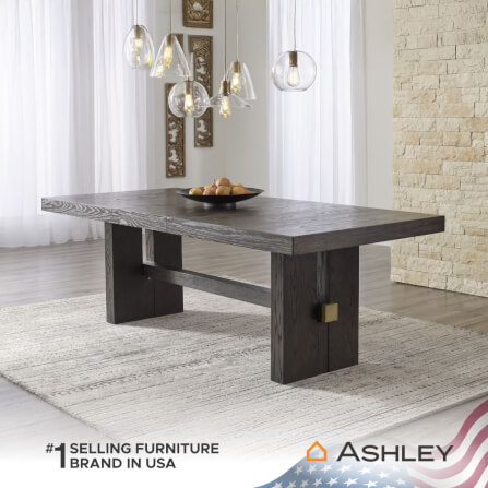 โต๊ะอาหาร ปรับขนาดได้ ASHLEY FURNITURE HOMESTORE รุ่น BURKHAUS/182-228 สีน้ำตาลเข้ม_8