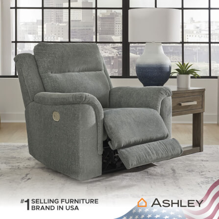 โซฟาปรับเอนนอน ไฟฟ้า 1 ที่นั่ง ASHLEY FURNITURE HOMESTORE รุ่น OVERFLOW/1RM สีเทา_8