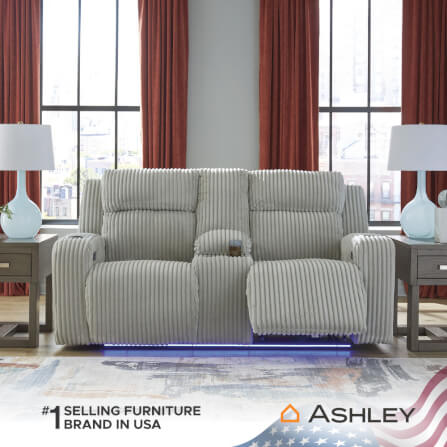 โซฟาปรับเอนไฟฟ้า 2 ที่นั่งพร้อมที่วางแขน ASHLEY FURNITURE HOMESTORE รุ่น TWINBROOKE/2RRM สีเทาอ่อน_10
