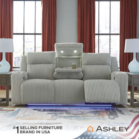 โซฟาปรับเอนไฟฟ้า 3 ที่นั่ง พร้อมพนักพิงศีรษะปรับได้ ASHLEY FURNITURE HOMESTORE รุ่น TWINBROOKE/3RRM สีเทาอ่อน_9